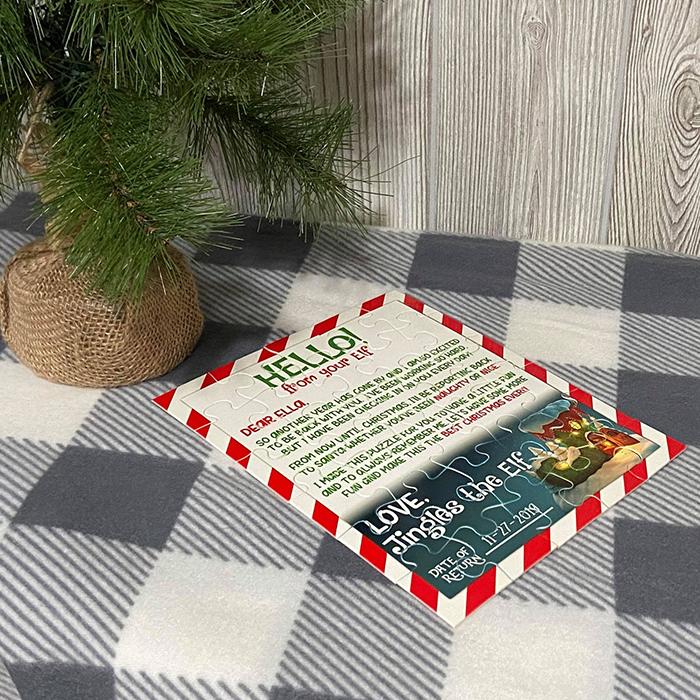 Personalized Elf Puzzles - Hello or Goodbye Christmas Jigsaw -