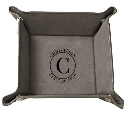 Personalized Gray Snap Up Tray -