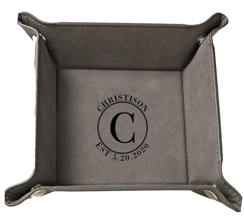Personalized Gray Snap Up Tray -