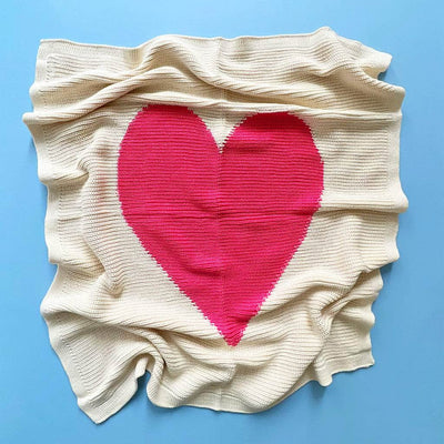 Cotton Baby Blankets - Heart - Pink - Estella