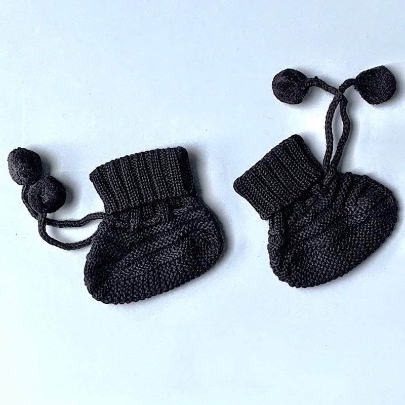 Organic Baby Booties - Black