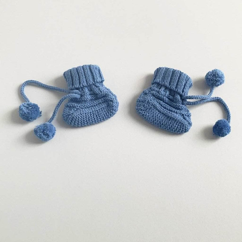 Organic Baby Booties - Blue