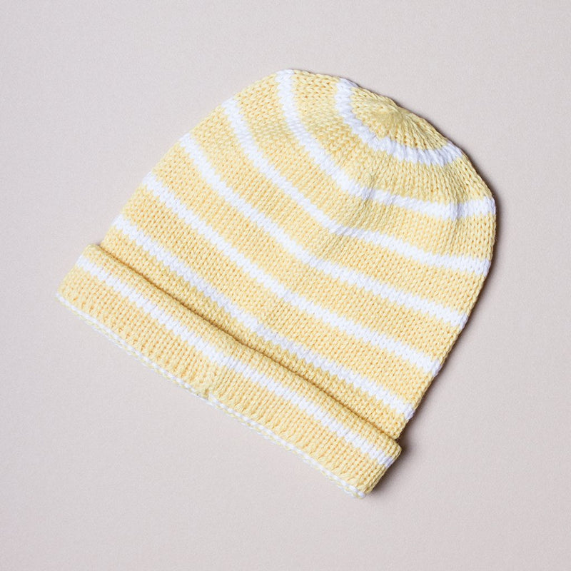 Organic Baby Hats, Handmade in Stripe Colors - Yellow / 0-6 M - Estella
