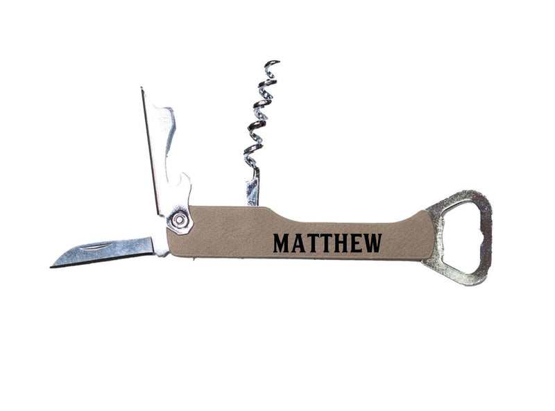 Personalized Leather Wine Bottle Openers -  - Completeful