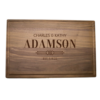 Personalized 11x17 Rectangle Cutting Board with Groove -  - Completeful