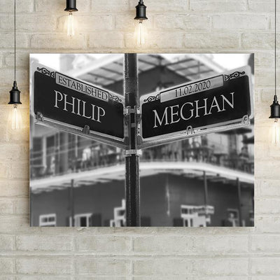 Personalized New Orleans Street Sign Premium Canvas Print -  - Lazerworx