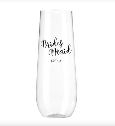 Personalized Bridesmaid Champagne Glasses -  - Completeful