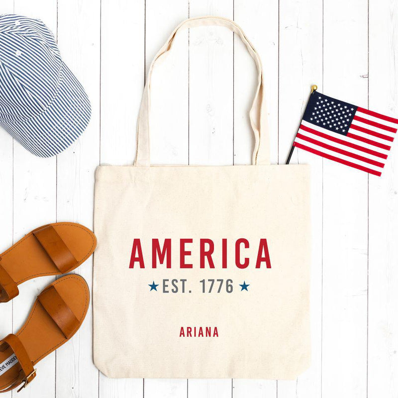 Personalized Patriotic Tote Bags -  - Qualtry