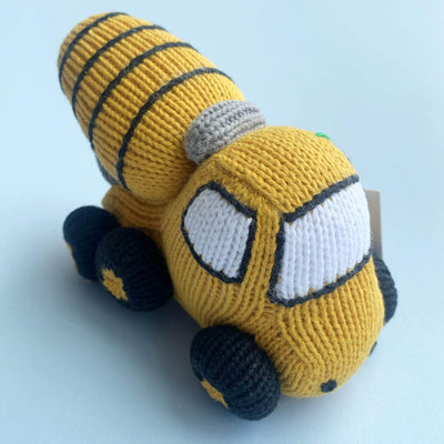 Organic Baby Toys, Construction Rattle | Concrete Mixer Truck -