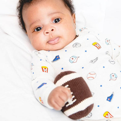 Organic Baby Toys - Newborn Rattles | Football -  - Estella