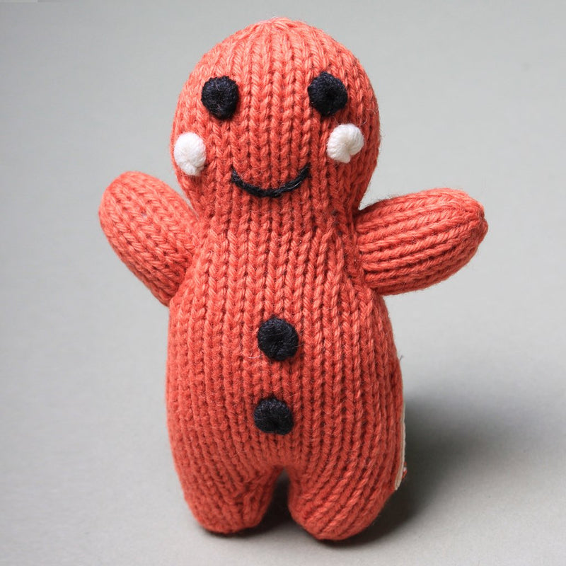 Organic Baby Toys - Newborn Rattles | Gingerbread Man -  - Estella