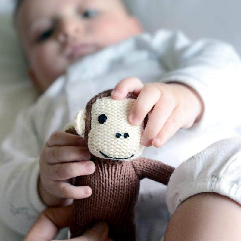 Organic Baby Toys - Newborn Rattles | Monkey -  - Estella