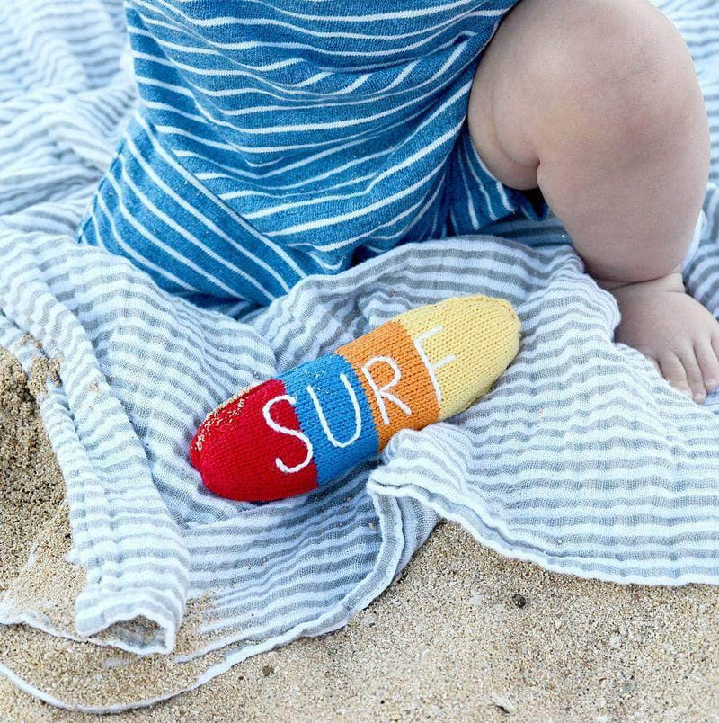 Organic Baby Toys - Newborn Rattles | Surfboard -