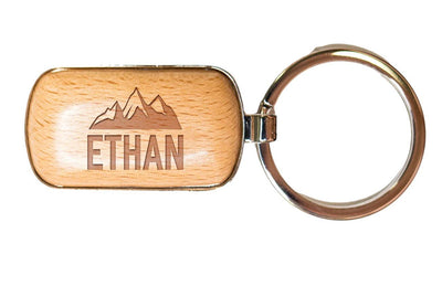 Personalized Rounded Corner Wooden Keychain -  - Completeful