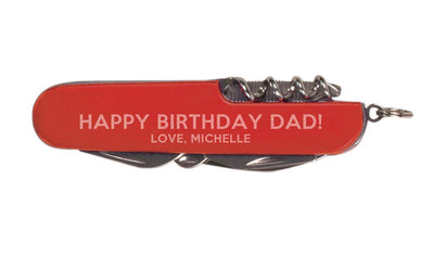 Personalized Red Multi-Tool Pocket Knife -