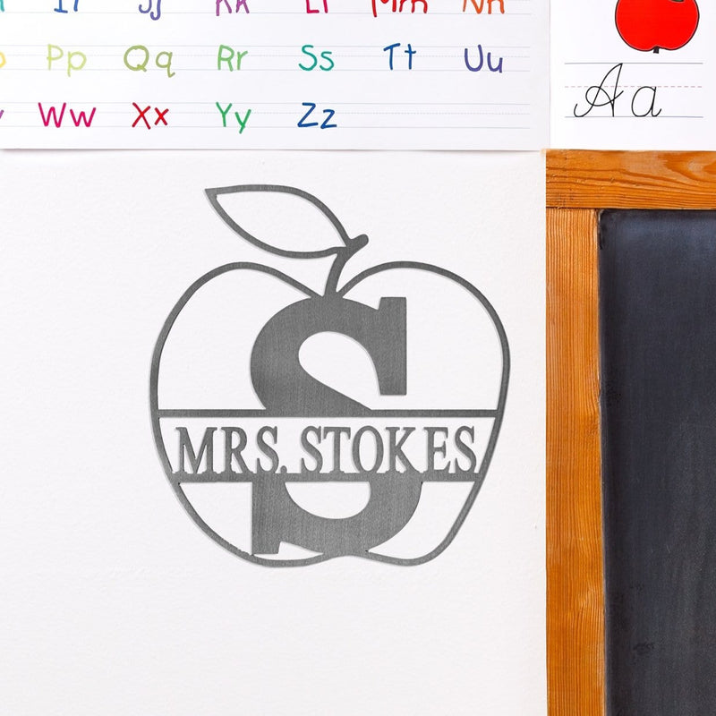 Apple Monogram Metal Sign - 12" / Raw Steel (can rust)