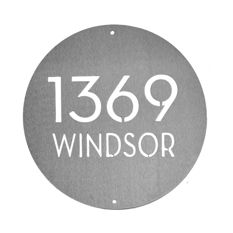Banbury Address Plaque - 2 Sizes - 12 inch / Raw Steel (can rust)