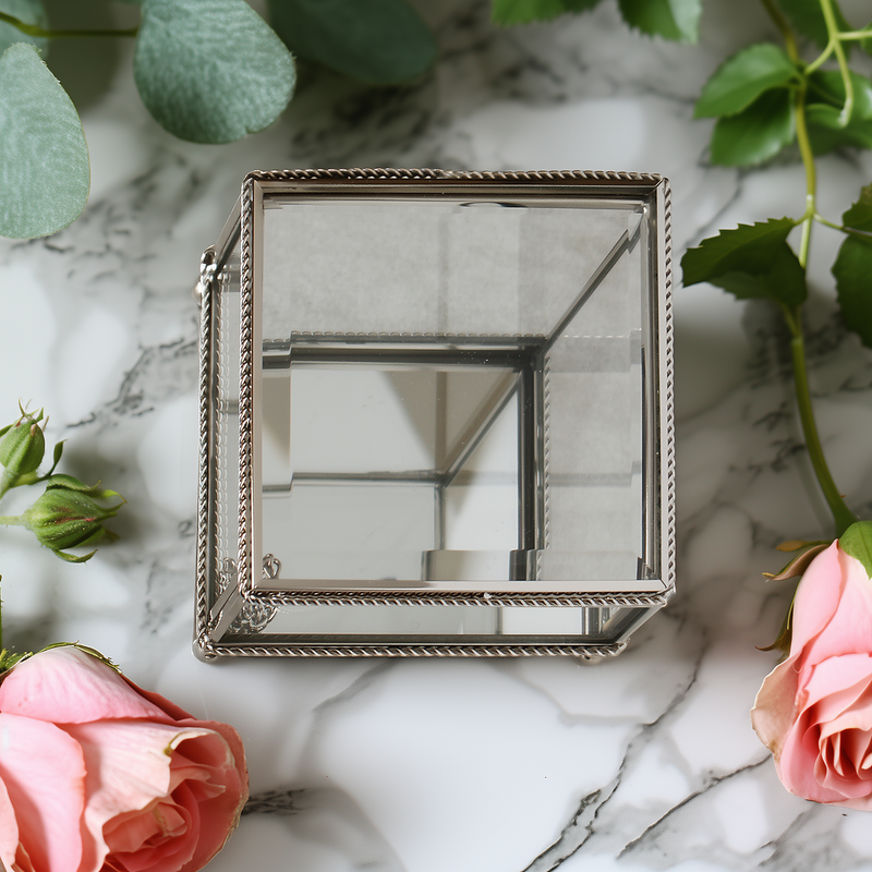 Personalized Engraved Glass Jewelry Box -