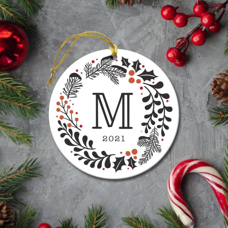 Personalized Wreath Christmas Ornaments -