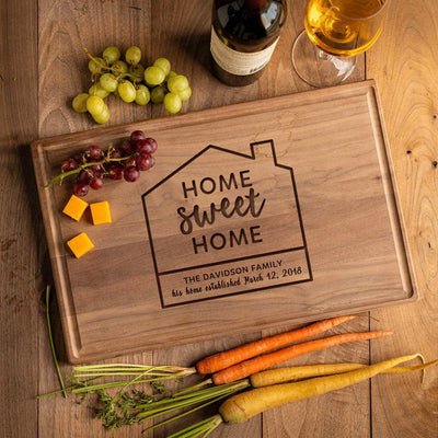 Personalized 11x17 Red Oak Cutting Board with Grooves -
