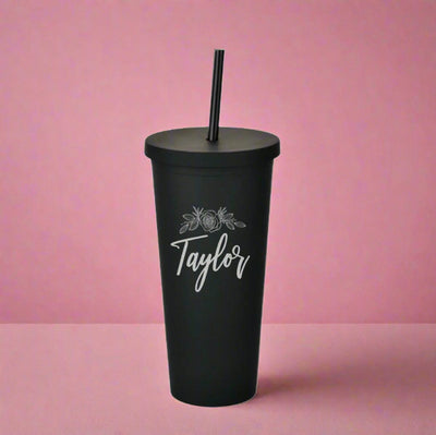 Personalized 24oz. Matte Black Acrylic Tumbler -