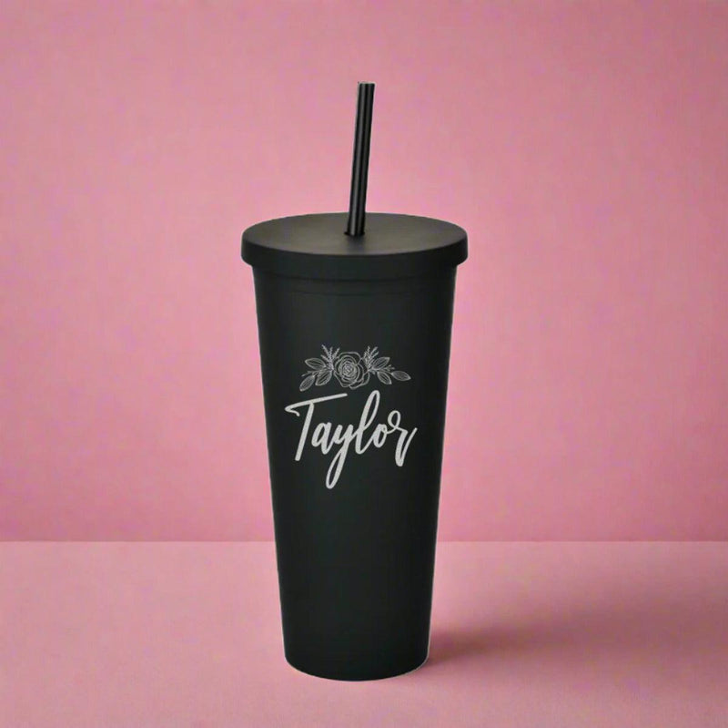 Personalized 24oz. Matte Black Acrylic Tumbler -