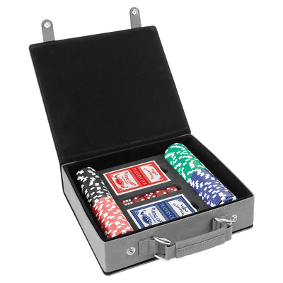 Personalized Gray 100-Chip Poker Set -