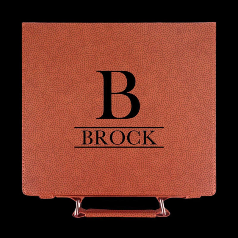 Personalized Basketball Engraved Leatherette 100 Chip Poker Set -