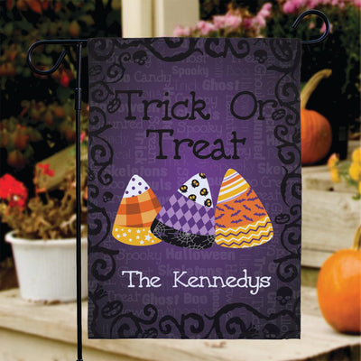 Personalized Candy Corn Garden Flag -