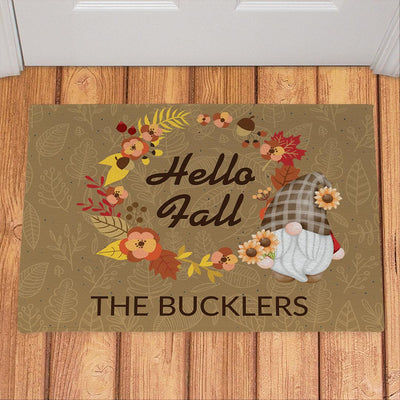 Personalized Fall with Gnome Doormat - 18x24