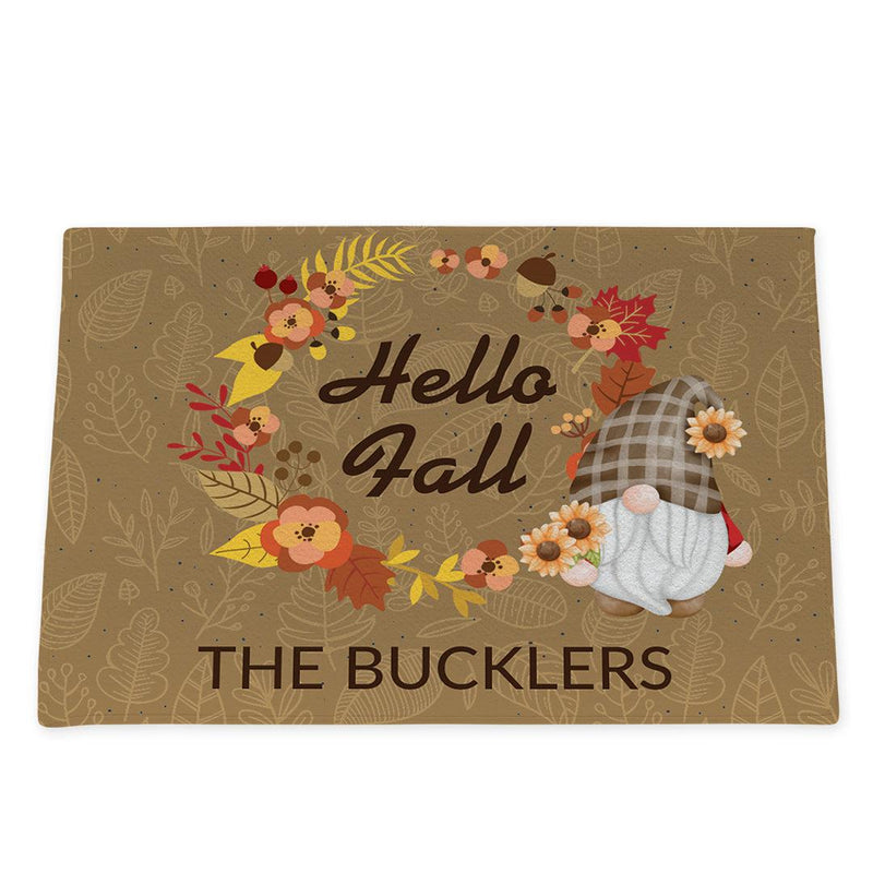 Personalized Fall with Gnome Doormat -