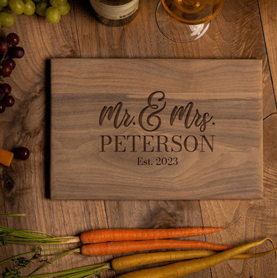 Personalized 8x12 Walnut Cutting Board -