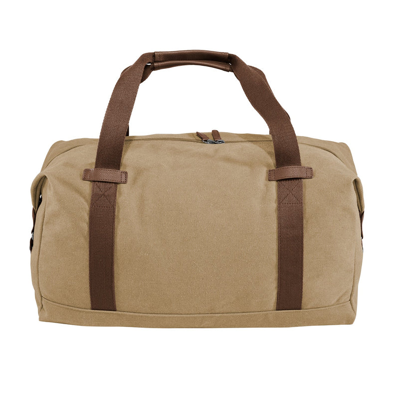 Personalized Cotton Canvas Duffel Bag - Khaki -