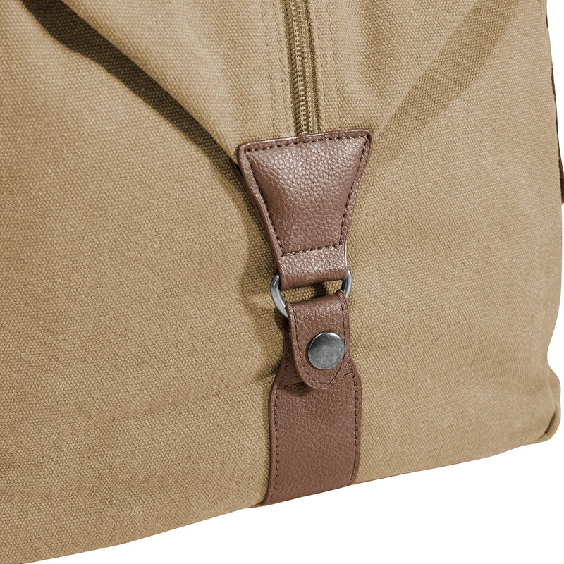 Personalized Cotton Canvas Duffel Bag - Khaki -