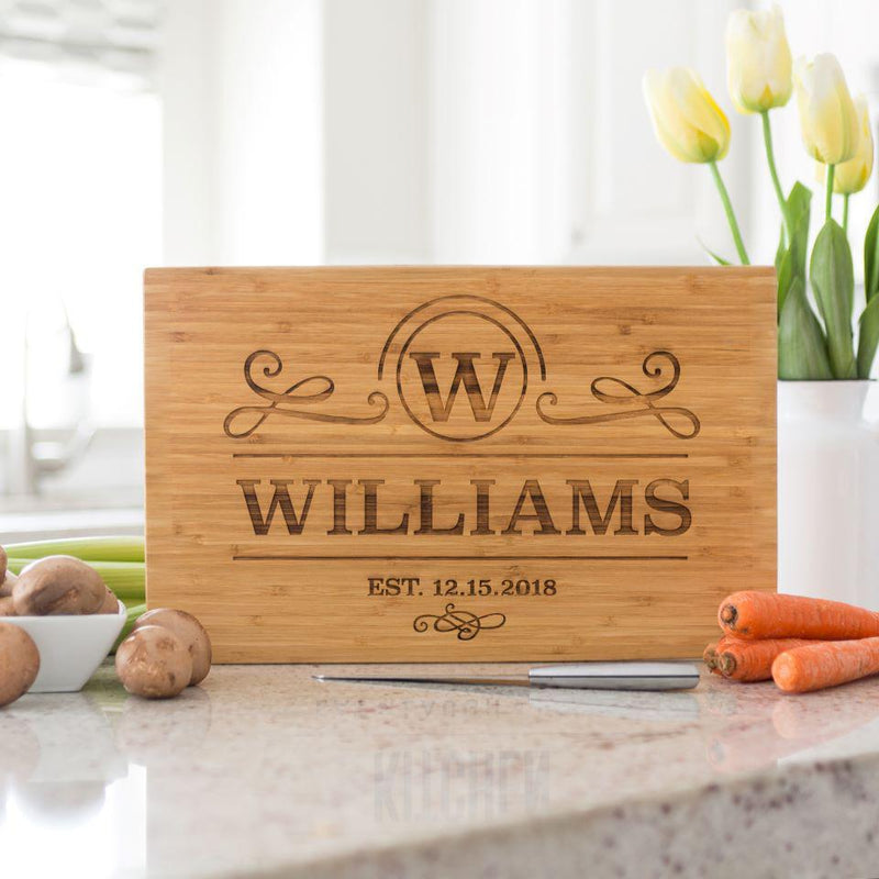 Personalized 11x17 Bamboo Cutting Board (Modern Collection) -