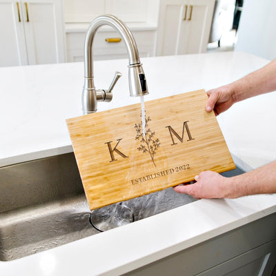 Personalized 11x17 Bamboo Cutting Board (Modern Collection) -