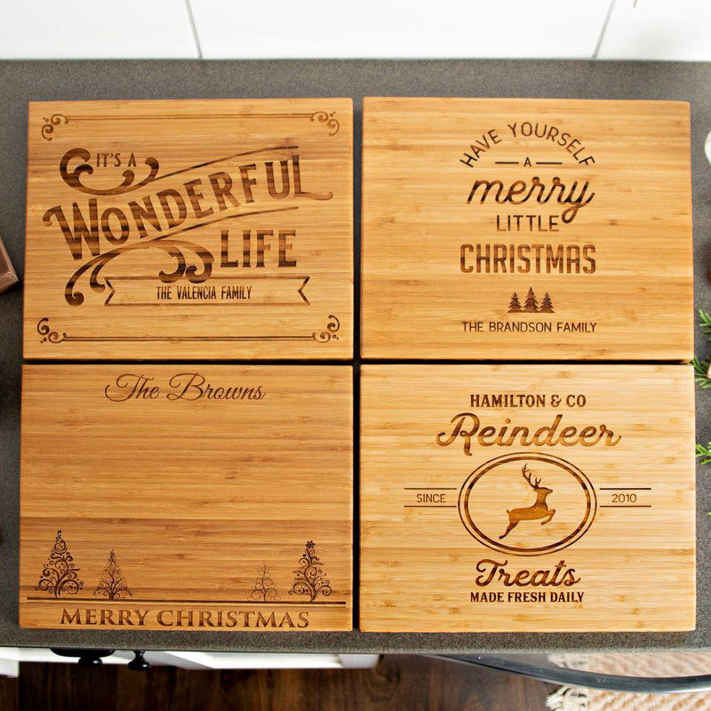 Personalized Christmas Bamboo Cutting Boards 11x13 -  - Qualtry