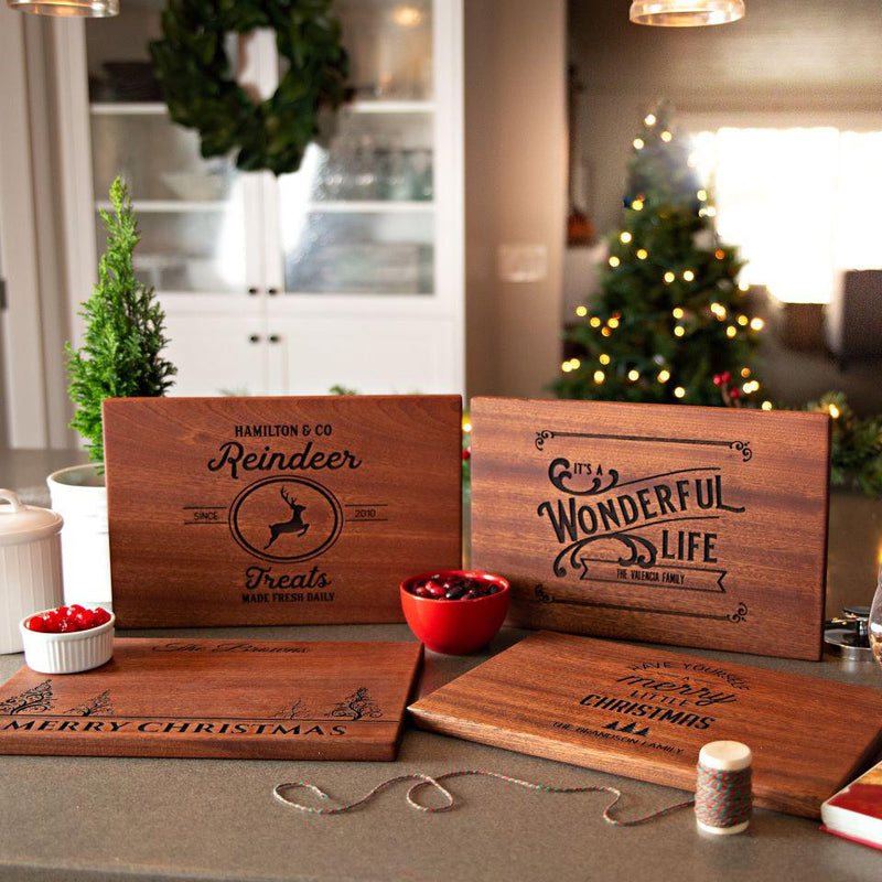 Personalized 10x15 Christmas Mahogany Cutting Boards -  - Qualtry