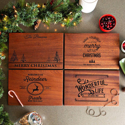 Personalized 10x15 Christmas Mahogany Cutting Boards -  - Qualtry