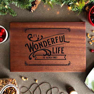 Personalized 10x15 Christmas Mahogany Cutting Boards -  - Qualtry