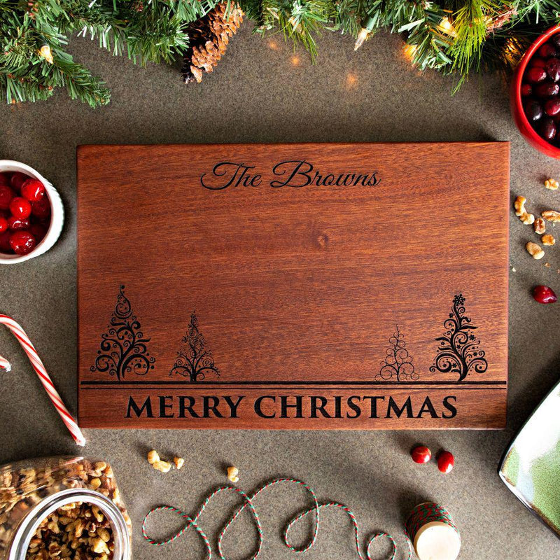 Personalized 10x15 Christmas Mahogany Cutting Boards -  - Qualtry