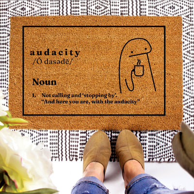 Audacity Noun Funny Doormats - - Completeful