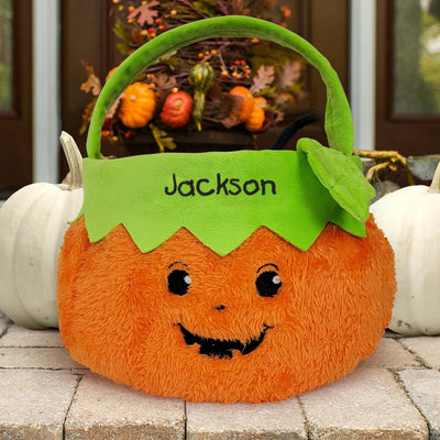 Personalized Glow In The Dark Pumpkin Boy Halloween Bag -