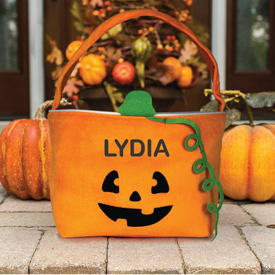 Embroidered Pumpkin Trick Or Treat Bag -
