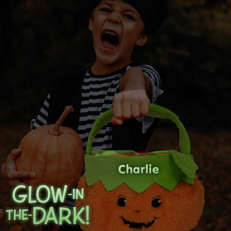 Personalized Glow In The Dark Pumpkin Boy Halloween Bag -