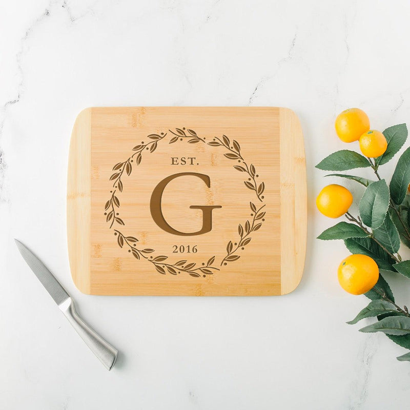 Personalized 11x14 Bamboo Cutting Board with Rounded Edge (Modern Collection) -  - Qualtry