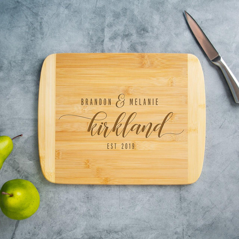 Personalized 11x14 Bamboo Cutting Board with Rounded Edge (Modern Collection) -  - Qualtry