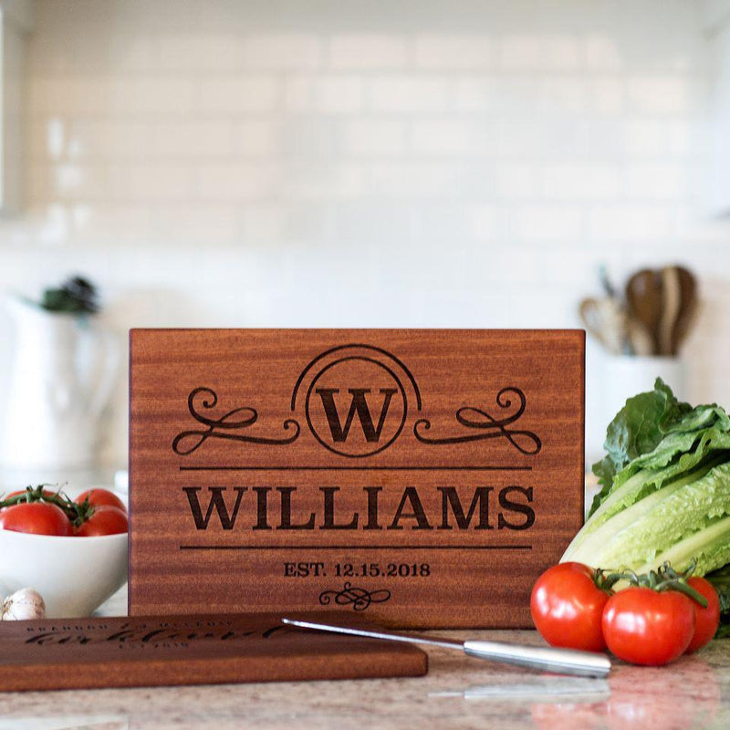 Personalized 10x15 Mahogany Cutting Board (Modern Collection) -  - Qualtry
