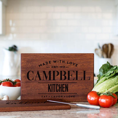 Personalized 10x15 Mahogany Cutting Board (Modern Collection) -  - Qualtry