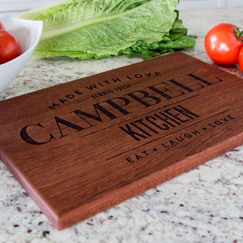 Personalized 10x15 Mahogany Cutting Board (Modern Collection) -  - Qualtry